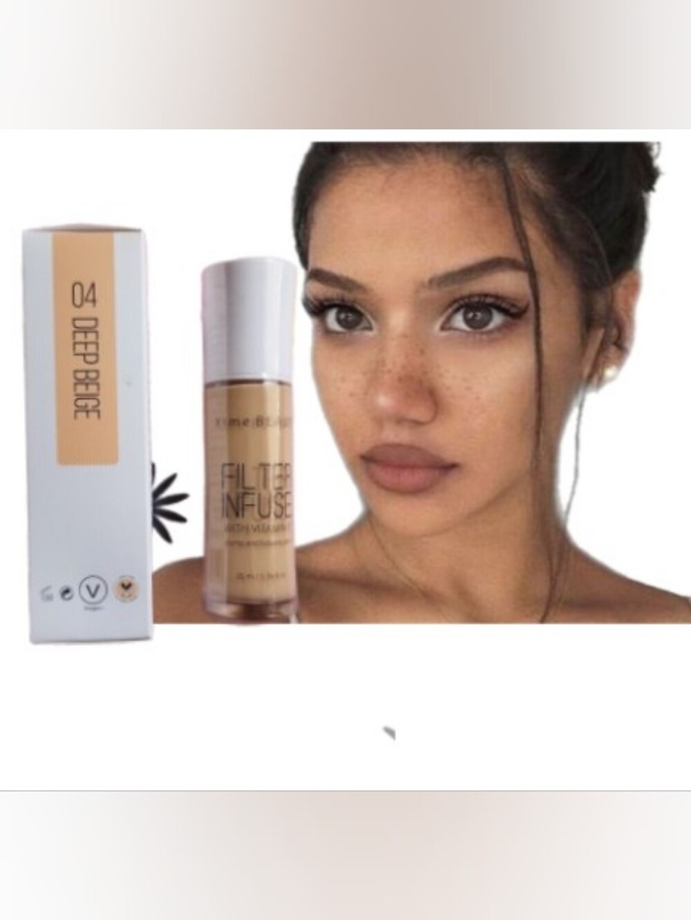Deep Beige of the Filter Infuse Foundation line of Xime Beauty